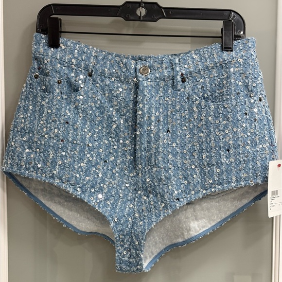 Rotate Birger Christensen Sequined denim shorts - Size 30 - Picture 2 of 3